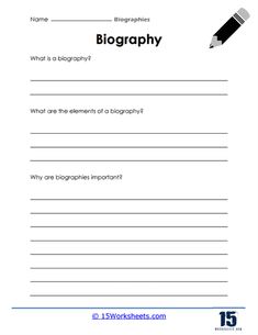 a worksheet with the words, what is a biography?