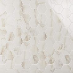 white marble tile with hexagonal pattern