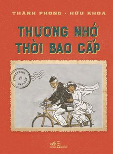 an old book with two people on a bike and the title, thuong nio thoi bao gap