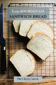 two slices of bread sitting on top of a cooling rack