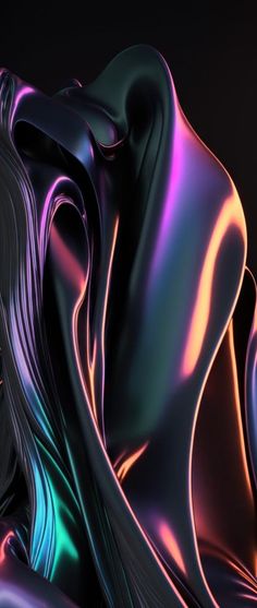 an image of abstract art that looks like liquid or metallic paint on black background,