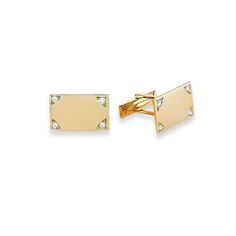 14K Gold Rectangular Cufflinks with Diamonds Diamond Cufflinks, Diamond Cufflink, Gold Cufflinks, The United States, Gold Diamond, Cufflinks, Diamonds, Yellow Gold, United States