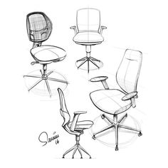 an image of office chairs drawn in pencil