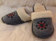 WOMENS NATURAL FELT SLIPPERS HIGH QUALITY VERY COMFORTABLE ALL SIZES About this Item Size of women's shoes: In our range of slippers you will find a large selection of sizes 35, 36, 37, 38, 39, 40, 41. UK 2, 3, 4, 5, 6, 7, 8.  Quality: The slippers are carefully hemmed to prevent chafing. High quality material ensures comfort and convenience. We offer a wide range of products for every season. In our offer you will find different models of slippers (women/men/teenagers). Various colours availabl Comfortable Winter Slippers With Rubber Sole, Comfortable Winter Slippers With Soft Sole, Warm Indoor Slippers With Round Toe, Closed Toe Winter Indoor Slippers, Cozy Winter Slippers With Rubber Sole, Winter Closed Toe Comfortable Slippers, Winter Soft Sole Slip-on Slippers, Cozy Closed Toe Winter Slippers, Comfortable Gray Winter Slippers