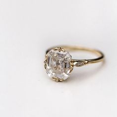 an engagement ring with a large diamond in the center