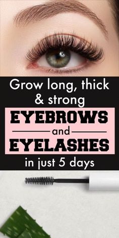 Grow Long, Thick & Strong Eyebrows & Eyelashe Grow Longer Thicker Eyelashes, Long Eyebrows, Diy Serum, Eyebrow Growth, Eyelash Growth Serum, Thick Eyebrows