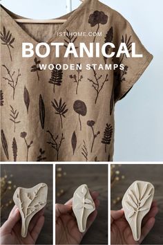 the instructions for how to make an origami t - shirt with botanical designs