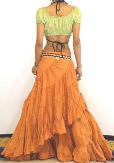 Mexican Skirts, Big Skirt, Flamenco Skirt, Look Boho Chic, Belly Dance Outfit, Mode Hippie, Bohemian Style Clothing, Skirt Maxi, Belly Dancing