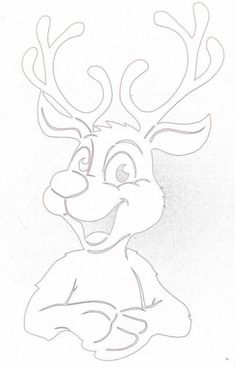 a drawing of a reindeer with antlers on it's head