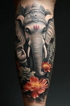 ganesha 53 Animals Tattoo, Tattoo Color, Color Tattoo, Ganesha, Tattoo Ideas