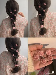 Kawaii Hair Clips, Designer Hair Accessories, Diy Hair Accessories Ribbon, Hair Acessories, Kawaii Hairstyles, Hair Accessories Clips, Have Inspiration, Hair Stylies, Kawaii Accessories