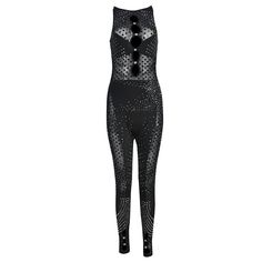 This Lori Rhinestone Mesh Jumpsuit is designed for style and comfort. Its intricate mesh design is adorned with precision-cut rhinestones for a glamorous look that won’t go unnoticed. Crafted from breathable fabric, this jumpsuit is perfect for standing out at your next event. Material: Polyester Fabric Type: Polyester Pattern: Pencil Pants Thickness: STANDARD Item Type: Jumpsuits Length: Ankle-Length Pants Elegant Embellished Fitted Bodysuit, Elegant Club Bodysuit With Rhinestones, Elegant Rhinestone Bodysuit For Club, Elegant Fitted Jumpsuit With Rhinestones, Elegant Bodysuit With Rhinestones For Club, Embellished Stretch Bodysuit For Evening, Elegant Embellished Stretch Bodysuit, Elegant Stretch Embellished Bodysuit, Glamorous Fitted Jumpsuits And Rompers With Rhinestones