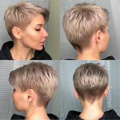 Pixie Short On Sides Long On Top, Edgy Pixie Haircuts Undercut, Really Short Hair, Pixie Haircut For Thick Hair, Super Short Hair, Short Hair Balayage, Short Hair Styles For Round Faces