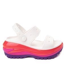 New. Women’s Size 7. White / Multi Color Raise The Bar On Your Laidback Look With The New Mega Crush Sandal From Crocs! Engineered For Lasting Outdoor Comfort, The Mega Crush Sandal Features Classic Crocs Croslite Foam Construction, Heel Strap For A Secure Fit, Lightweight Non-Slip Outsole For Flexible Traction, And Chunky Platform Midsole For Extra Height. In 2021, Crocs Became A 100% Vegan Brand, Eliminating All Animal Derived Materials From Their Products. Eliminating Materials Such As Leathe Mega Crush Sandal, Crocs Mega Crush, Navy Wedge Sandals, Gold Shoes Flats, Womens Crocs, Strappy Wedge Heels, Navy Wedges, Classic Crocs, Leopard Print Sandals