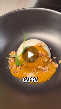 an image of food being cooked in a frying pan with caption that reads capra