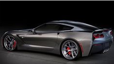 the chevrolet concept sports car is shown in this image, it appears to be silver