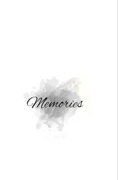 the word memories written in black ink on a white background