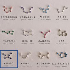 the zodiac signs are all different colors and sizes