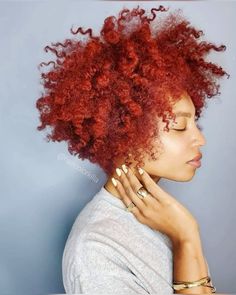 Natural Haircut Styles, Colored Hairstyles, Natural Hair Doll, Vibrant Red Hair, Natural Hair Short Cuts, Dyed Natural Hair