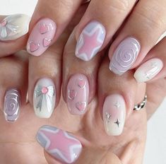 Elegant Nail Art, Hello Nails, Hippie Nails, Her Nails, Pretty Gel Nails, Nail Sets, Soft Nails, Kawaii Nails