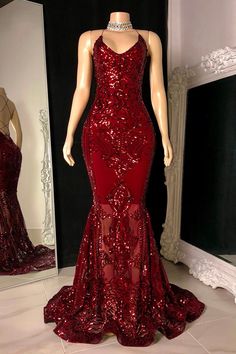 Sleeveless Prom Dress, Prom Dress Mermaid, Burgundy Evening Dress, Dress Mermaid, Prom Dresses Sleeveless, Sequin Prom Dresses, Looks Party, Prom Dress Inspiration