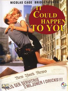 the movie poster for it could happen to you, which features a man and woman hugging each other