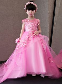 Ball Gown Dresses Elegant, Child Dress Girl, Pink Dress For Kids, Pink Dresses For Kids, Flower Girl Gown, Kids Party Wear Dresses, Tulle Flower Girl Dress, Princess Flower Girl Dresses