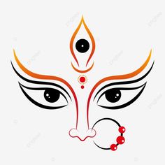 Durga Ma Illustration, Durga Puja T Shirt Design, Navratri Logo Design, Maa Durga Illustration, Durga Mata Png, Maa Durga Face Images, Durga Maa Eyes, Durga Maa Illustration, Maa Durga Tattoo