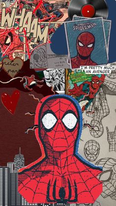 a collage of spiderman images and pictures