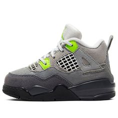 Air Jordan 4 Retro SE TD 'Neon 95' CT5345-007 Jordan 4 Retro, Air Jordan 4 Retro, Air Jordan 4, Toddler Shoes, The Court, Air Jordan, Baby Toddler, Air Jordans, Leather Upper