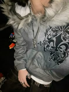 Y2k Outfits Men, Affliction Clothing, Fashion Abstract, Outfit Elegante, Outfit Elegantes, Fur Hoodie, Fire Fits, Y2k Outfits, Swaggy Outfits