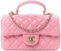 Elegant Quilted Pink Bag, Formal Pink Quilted Shoulder Bag, Elegant Pink Quilted Shoulder Bag, Pink Quilted Evening Bag, Elegant Pink Shoulder Bag With Cc Turnlock Closure, Pink Evening Shoulder Bag With Cc Turnlock, Pink Evening Shoulder Bag With Cc Turnlock Closure, Mini Top, Diamond Quilt