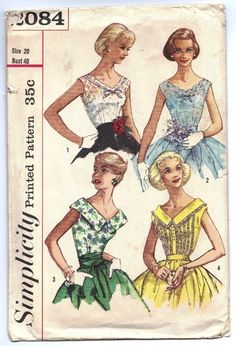 two women's dresses and one woman's blouse sewing pattern