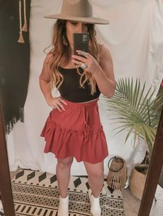 “Where you are is where I want to be”- Anonymous Be a total smokeshow this summer. Our Don't Tempt Me Skirt features an adjustable self-tie belt, an elastic back waist, drop-waist silhouette, and a ruffle hem. Intended to be worn high above your waist and looks best with crop tops, bramis, and bralettes! 100% Polyester Beach Tiered Skirt With Drawstring, Red Summer Skirt With Elastic Waistband, Red Skirt With Elastic Waistband For Summer, Summer Skirt With Drawstring, Red Flirty Skirt For Summer, Red Elastic Waistband Mini Skirt For Summer, Summer Relaxed Tie Waist Skirt, Flowy Red Mini Skirt With Elastic Waistband, Summer Relaxed Skirt With Tie Waist