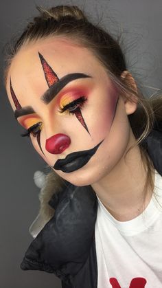 Circus Clown - Halloween Makeup 2017 Scary Clown Makeup For Women, Scary Clown Makeup Creepy, Circus Makeup, Clown Halloween, Makeup 2017