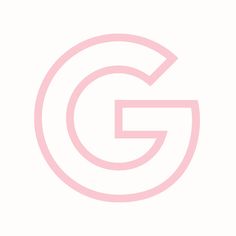 the letter g in pink on a white background