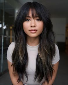 Waist-Length Wolf Cut with Airy Bangs Trendy Haircuts For Straight Hair, Airy Bangs, Long Layered Haircuts With Bangs, Hair Cut For Girls, Haircuts For Straight Hair, V Shape Hair, Layered Haircuts With Bangs, Haircuts For Long Hair With Layers, Layered Hair With Bangs