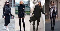 15 Outfits con color negro para brillar este invierno 2018 Outfits In Black, 15 Outfits, Outfits Con Jeans, 90s Inspired Outfits, Best Casual Outfits, Outfit 90s, Outfit Mujer, 90s Fashion Outfits, Popular Dresses