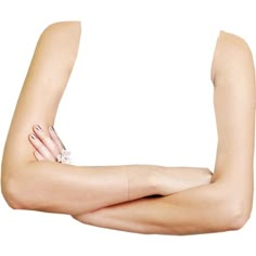 a woman's arm with her hands on the top half of her body, showing off