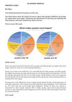 a pie chart with the words what makes people happy? and other things to say