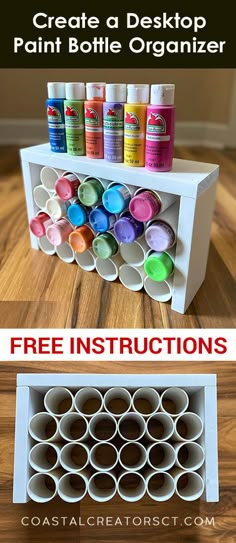 an easy diy craft project for kids to make with toilet paper rolls and paint bottles