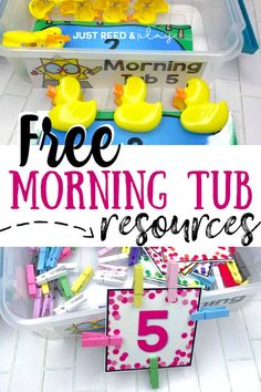 the free morning tub resources are great for kids to practice their numbers and counting skills