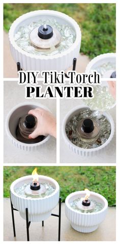 the diy tiki torch planter is so easy to make