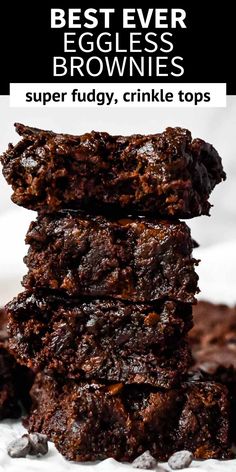 the best ever eggless brownies super fudge, crinkle tops