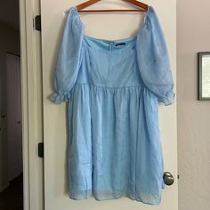 Shein Curve Baby Blue Party Dress Size 4xl New Without Tags Machine Wash And Line Dry Light Blue Flowy Mini Dress For Party, Dresses Shein, Blue Party Dress, Shein Dress, Blue Party, Shein Dresses, Baby Blue, Colorful Dresses, Party Dress