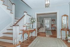 the entryway is clean and ready for guests to use