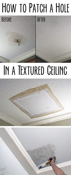 how to patch a hole in a textured ceiling