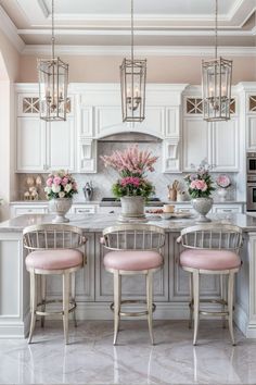 Cocina Shabby Chic, Elegant Kitchen Design, Dream Kitchens Design, Elegant Kitchens, Kitchen Inspiration Design, Shabby Chic Kitchen, Luxury Kitchens, Alam Yang Indah, Luxury Kitchen