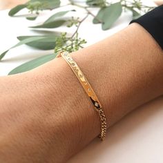 Gold ID Bracelet with Star Set Diamonds and Curb Chain Bracelets Evil Eye, Bangles Diamond, My Sun And Stars, Diamond Bezel Bracelet, Moon Of My Life, Diamond Bar Bracelet, Bezel Bracelet, Clean Sterling Silver, Sun And Stars