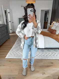 Meghan Sisco's Amazon Page Checkered Cardigan Outfit, Sporty Mom Outfits, Outfits With Clogs, Potato Shoes, Salon Outfits, Clog Outfit, Cardigan Fall Outfit, Checkered Cardigan, Trendy Mom Outfits